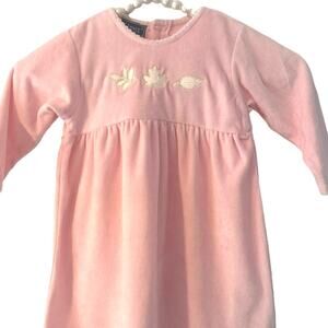 Thanksgiving pink dress holidays velvet NWT Sz18M Cotton bland fall leaves